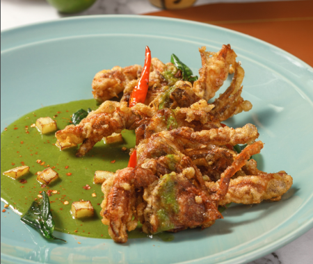 Cua Lột Chiên Giòn Cà Ri Xanh