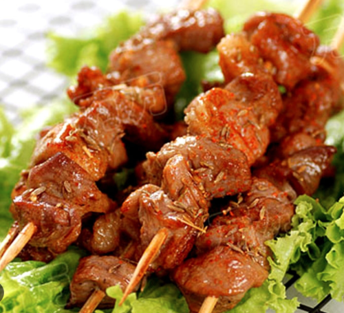 Xiên Heo Nướng (kèm xôi nếp Thái)